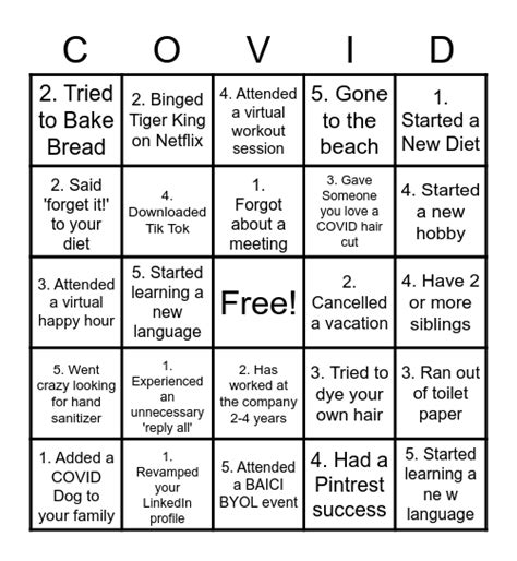 COVID BINGO Card