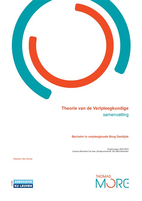 Samenvatting Theorie Van De Verpleegkunde Theorie Van De