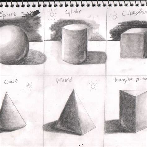 Pencil Drawings Of Different Shapes And Sizes