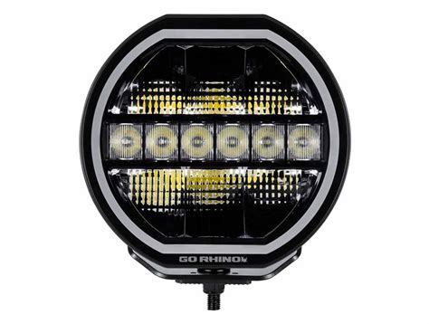 Go Rhino Xplor Blackout Series Maxline Hi Low Led Round Light Realtruck