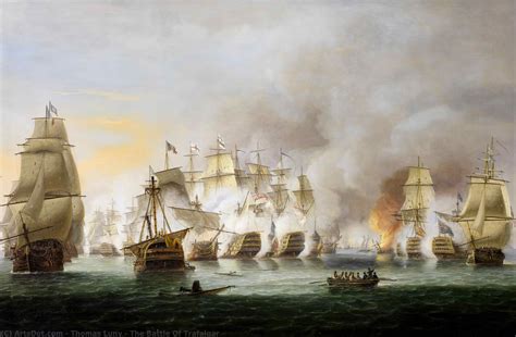 Reproduções De Arte A Batalha de Trafalgar 1822 por Thomas Luny 1759