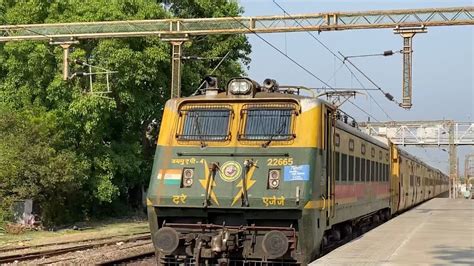 VINTAGE Sapthagiri Livery WAP 4 Powered 12695 Trivandrum SF INDIAN