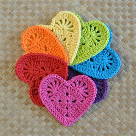 PDF Granny Heart Coaster N Motif Crochet Pattern Etsy Crochet