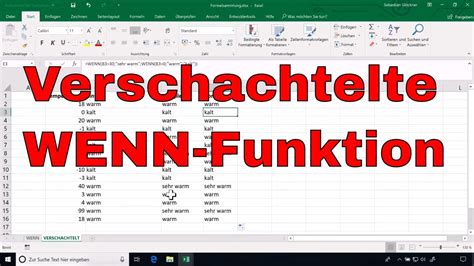 Excel Verschachtelte Wenn Funktion Erstellen Youtube