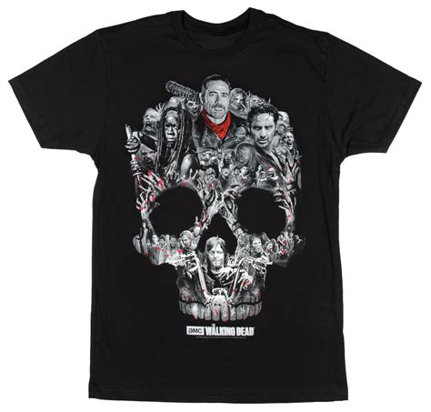 The Walking Dead Mens Skull Montage T Shirt Negan