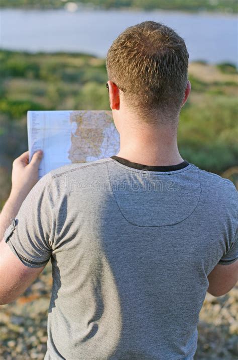 Male tourist with map. stock image. Image of outdoor - 37534407