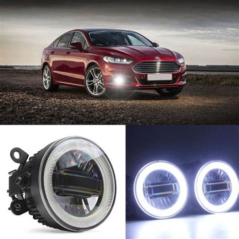 In Superb Led Cob Angel Eyes Drls Projector Lens Foglights For Ford