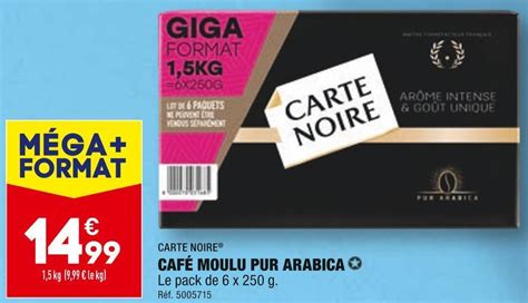 Promo Carte Noire Caf Moulu Pur Arabica Chez Aldi