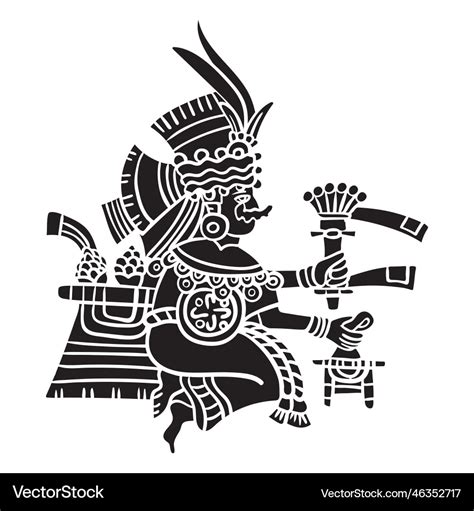 Aztec gods huitzilopochtli Royalty Free Vector Image