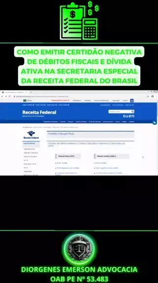 Como Emitir Certid O Negativa De D Bitos Federais De Uma Off