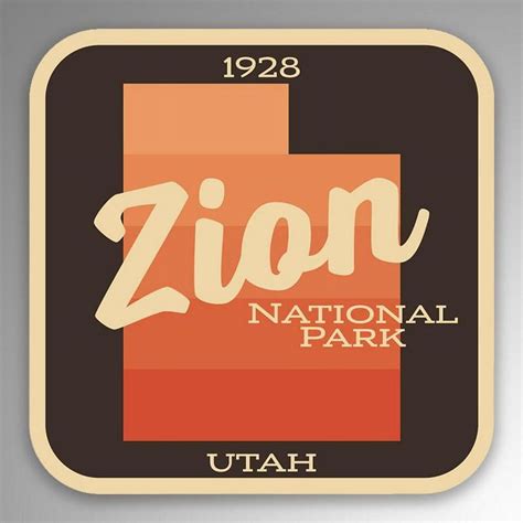 2 Pack Zion National Park Decal Sticker 4 Inches By 4 Inches Vinyl