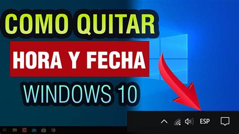 Como Quitar La Hora Y Fecha De La Barra De Tareas En Windows Youtube