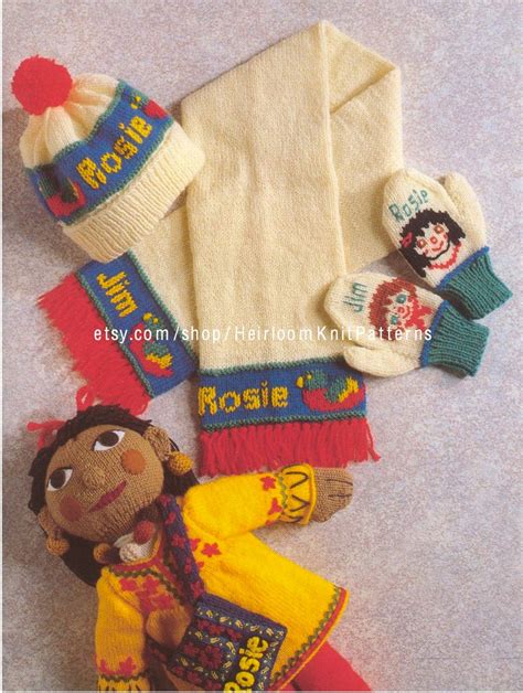 Rosie And Jim Collection Vintage Knitting Pattern Soft Stuffed Etsy