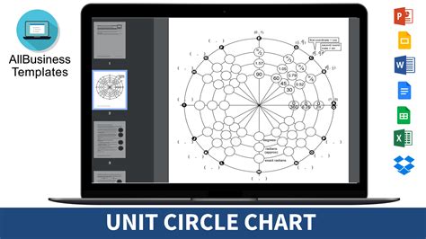 Kostenloses Unit Circle Chart Template