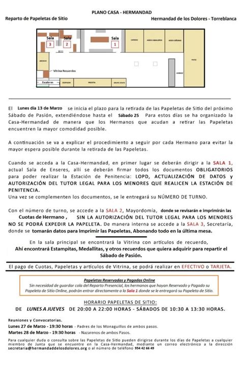 Reparto De Papeletas De Sitio Hermandad De Los Dolores De Torreblanca