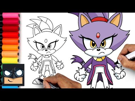 How To Draw Blaze the Cat | Sonic the Hedgehog - Videos For Kids