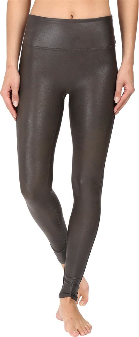 Spanx Womens Ready To Wow ¿ Faux Leather Leggings Gunmetal Pants