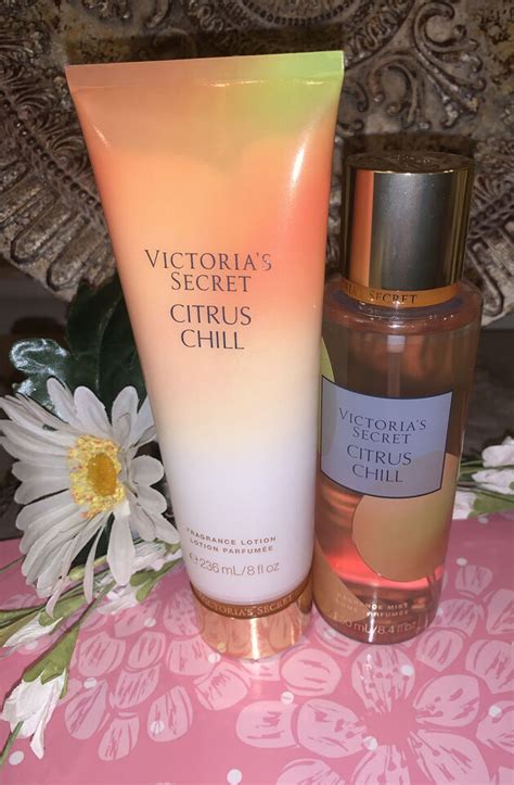 New Victorias Secret Citrus Chill Fragrance Mist And Body Lotion Set