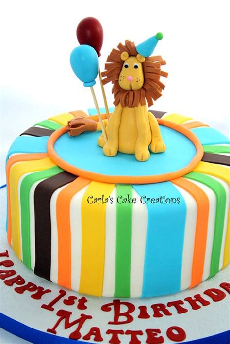 Lion Cake 1st Birthday Decorated Cake By Carla CakesDecor