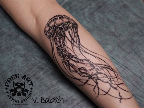 Tattoo медузы на предлечьях tattoo s photo In the style Black and