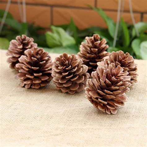 10pcs Set Christmas Tree Hanging Pine Cones S M Size Wood Pinecone Balls For Home Office Party