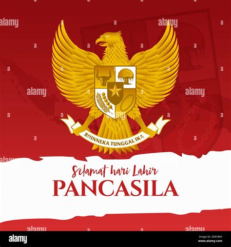 Vector Illustration Selamat Hari Lahir Pancasila Translation Happy