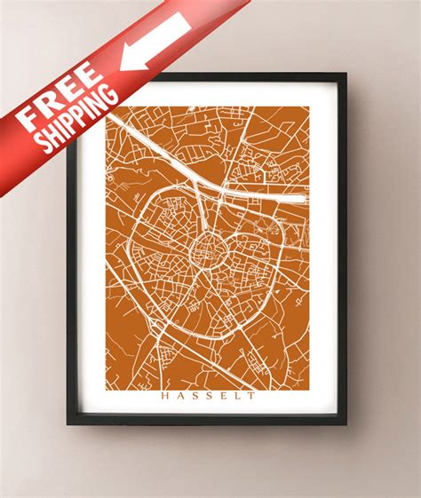 Hasselt Map Print Hasselt Limburg Belgium Poster - Etsy