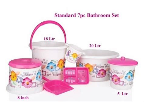 PPCP Plastic Bathroom Set White 7pc Size Standard At Rs 415 Set In