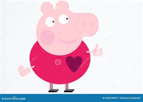 Peppa Pig In A Cartoon With Well Developed Illustration Stock