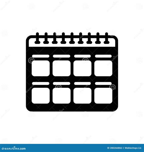 Black Solid Icon For Months Calendar And Event Stock Vector