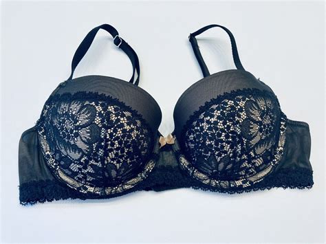 Victorias Secret Padded Demi Bra Black 32c Gem