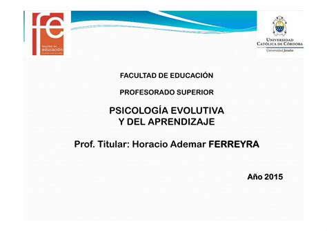 PDF PSICOLOGÍA EVOLUTIVA Y DEL APRENDIZAJE Prof Titular Fuente