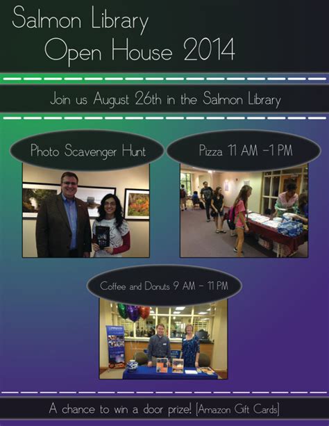 Salmon Library Open House 2014 Activities Door Prizes Food And A