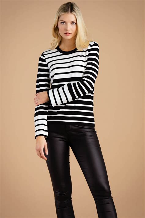 Marble Fashion 7104 101 Black Stripe Round Neck Jumper Experience