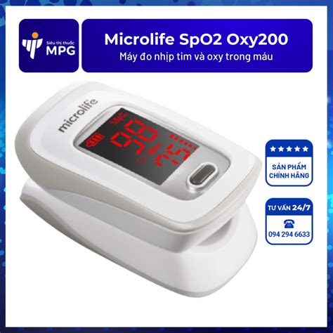 Máy đo nồng độ oxy máu và nhịp tim Microlife SpO2 Oxy200