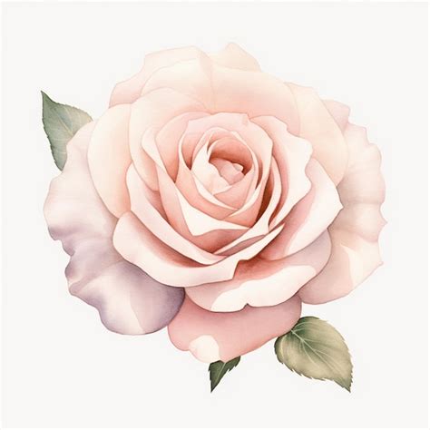 Premium Ai Image Elegant Watercolor Blush Rose Clipart Bloom