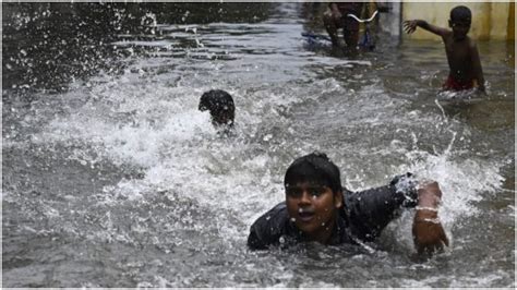 In Photos Heavy Rain Lashes Chennai Roads Flooded