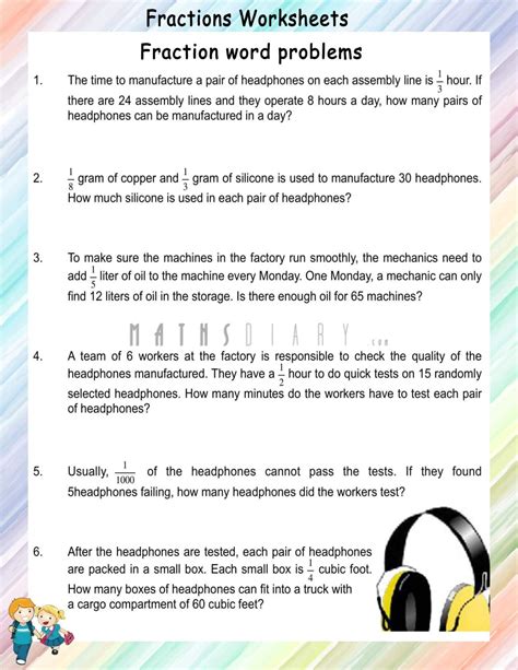 Multiplication Of Fractions Word Problems