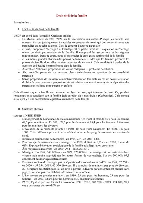 CMDF Cours sur le droit de la famille matière étudiée au second