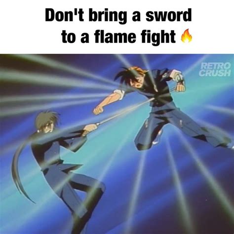 Don't bring a sword to a flame fight | Flame of Recca | Fire beats ...