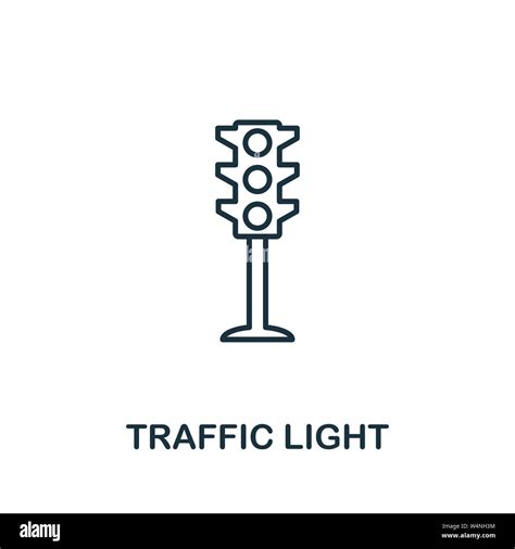 Traffic Light Outline Icon Thin Style Design From City Elements Icons