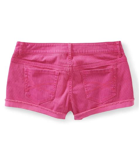 Aeropostale Womens Neon Striped Shorty Casual Denim Shorts