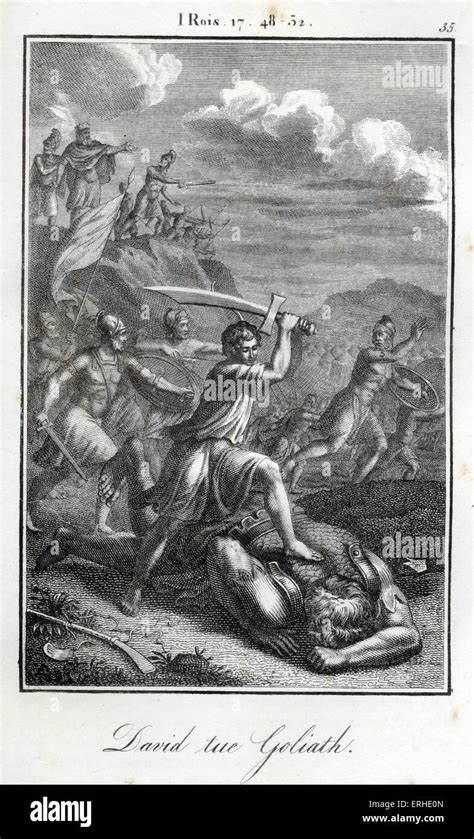 Bibel David Tötet Goliath Der Riese Des Zweite Königs Von Israel