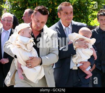 Gay Couple Barrie Left And Tony Drewitt Barlow Carry Their New Twins Jasper Left And Dallas