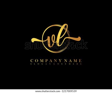 Vl Initial Handwriting Logo Circle Template Stock Vector Royalty Free