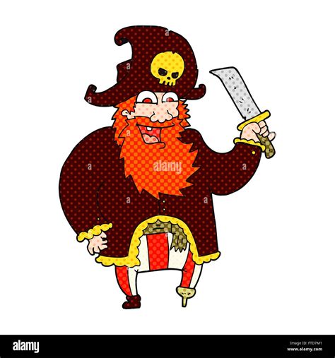 Freehand Drawn Cartoon Pirate Captain Stock Vector Image Art Alamy