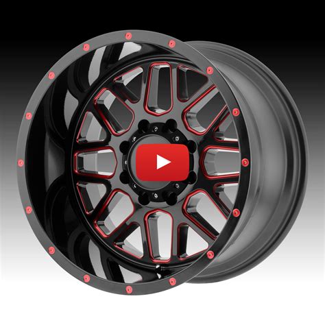 XD Series XD820 Grenade Red Black Milled Custom Wheels Rims XD820