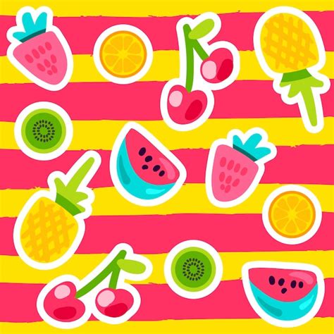 Premium Vector Summer Fruits Patterns