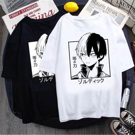 Hot Japanese Anime My Hero Academia T Men Kawaii Shoto Todoroki Graphic Tees Dabi Cartoon
