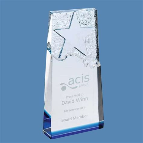 Blue Star Glass Award Ac164 Fen Regis Trophies